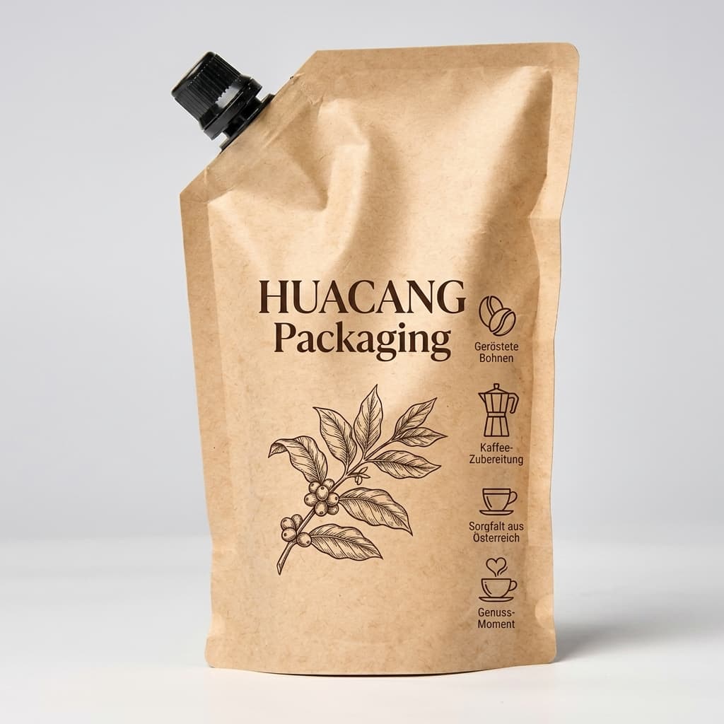 Kraft Paper Spout Pouch flexible packaging product by HUACANG Packaging