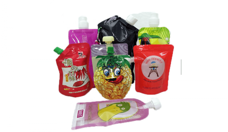 Customized Shaped Spout Pouch production case and printing sample 1