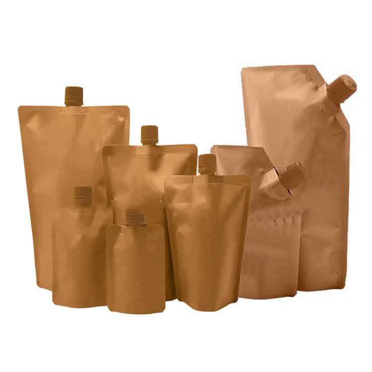 Kraft Paper Spout Pouch production case and printing sample 1