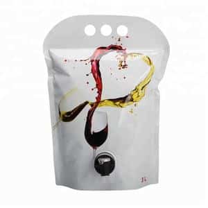 wine packaging pouch with valve