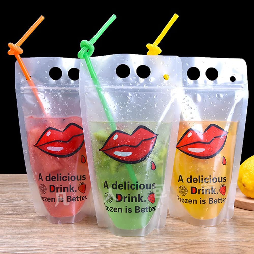 drink pouches with straw