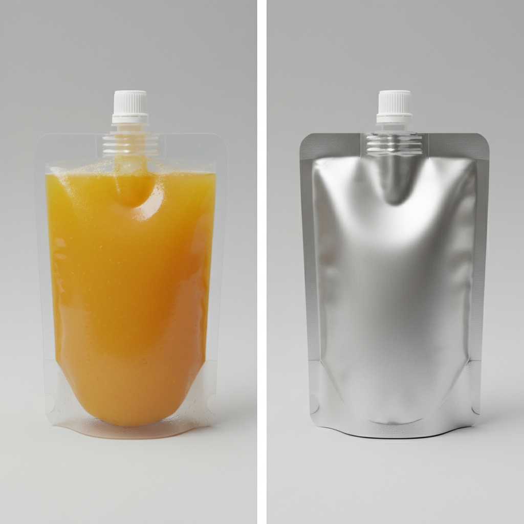 Transparent vs. Aluminum Foil Spout Pouches: Which Material Suits Your Product?